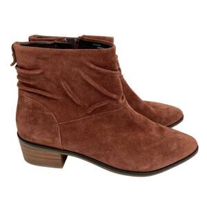 Cole Haan Maple Suede Ankle Bootie Size 10 Scotch Brown Water Resistant Boot